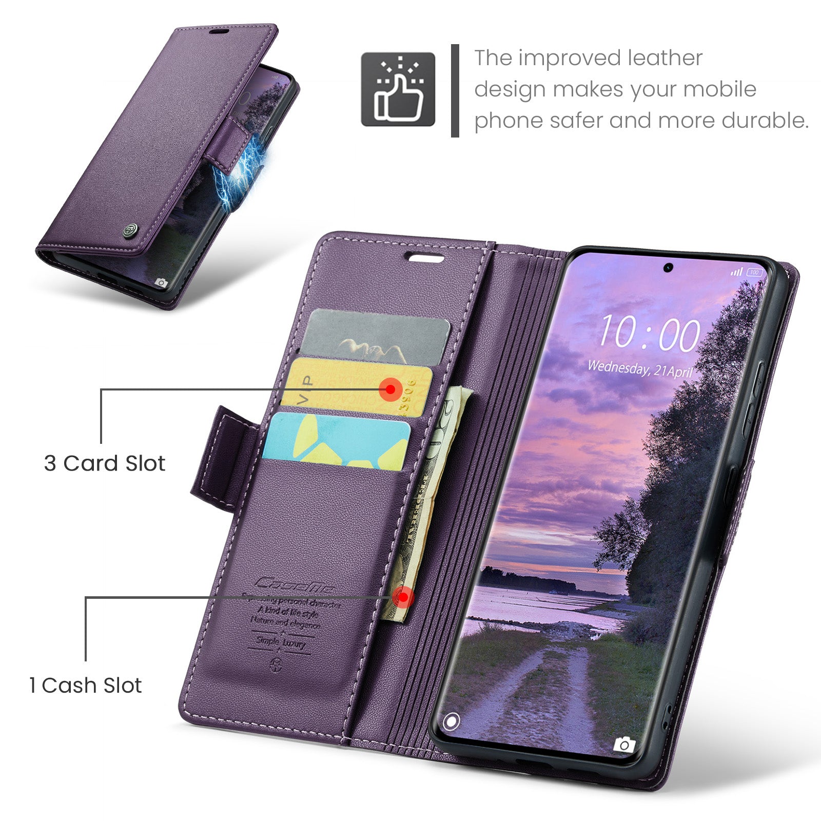 Xiaomi Redmi Note 14 Pro Plus 5G CaseMe Retro Wallet Case [Purple]