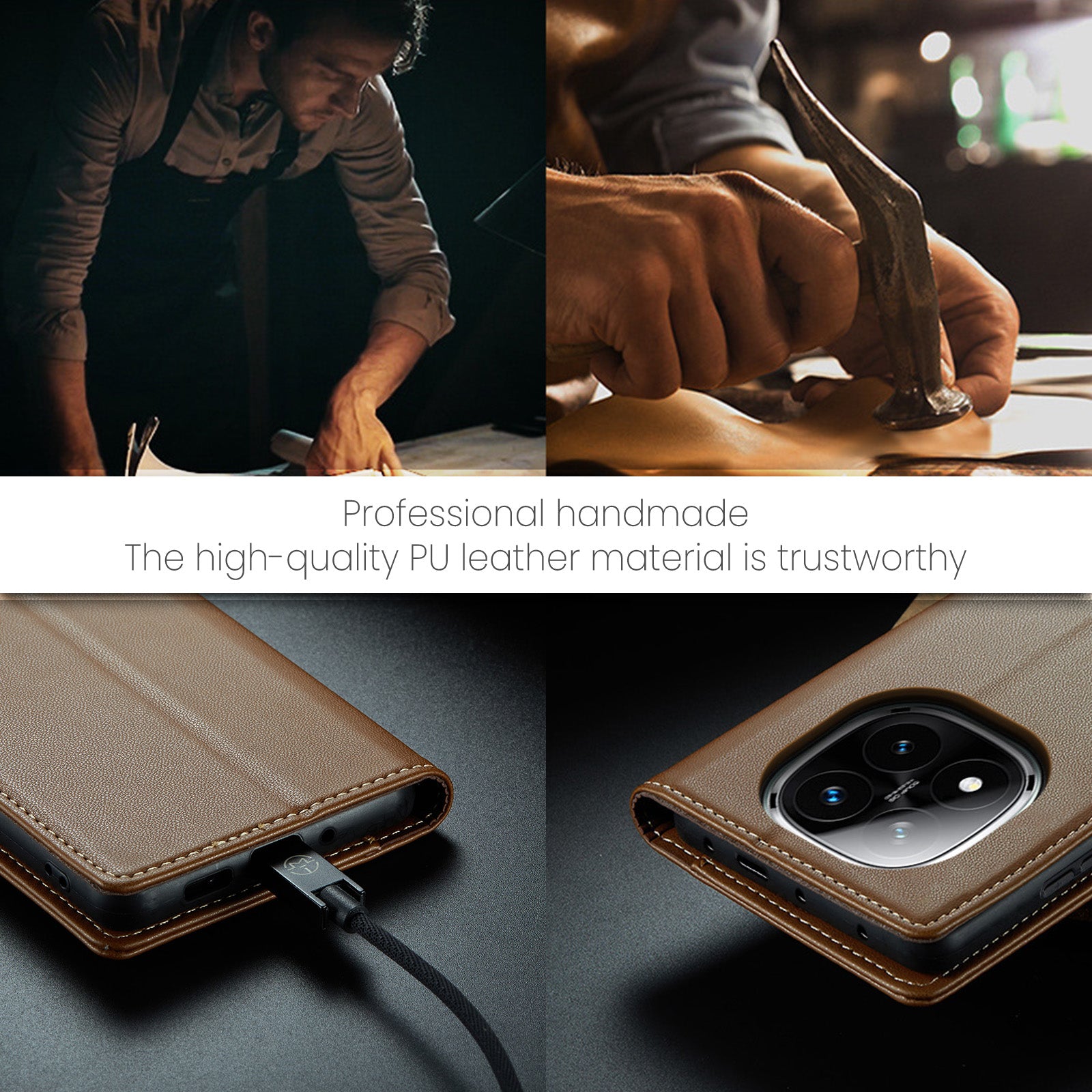 Xiaomi Redmi Note 14 Pro Plus 5G CaseMe Retro Wallet Case [Brown]