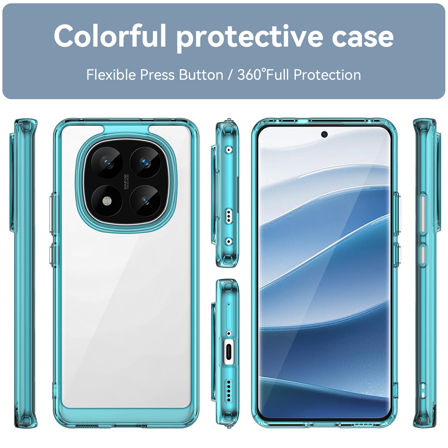 Xiaomi Redmi Note 14 Pro Plus 5G Soft TPU Bumper Case [Clear Blue]