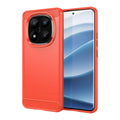 Xiaomi Redmi Note 14 Pro Plus 5G Carbon Fibre TPU Case Slim Shockproof Cover Red - Red