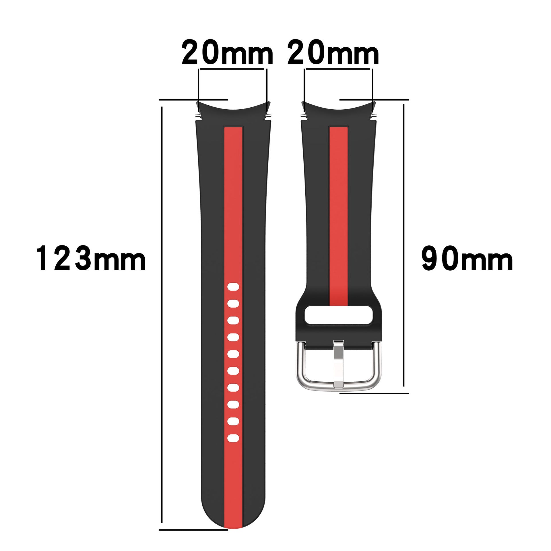 Samsung Galaxy Watch FE 40mm Strap Bicolour Silicone [Teal/Red]