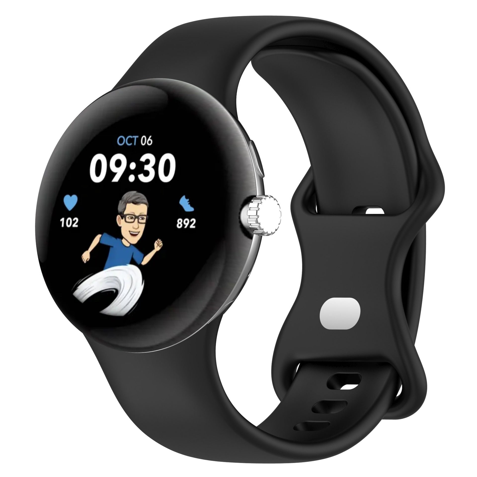 Google Pixel Watch 3 (41mm) Silicone Strap (Small) [Black]