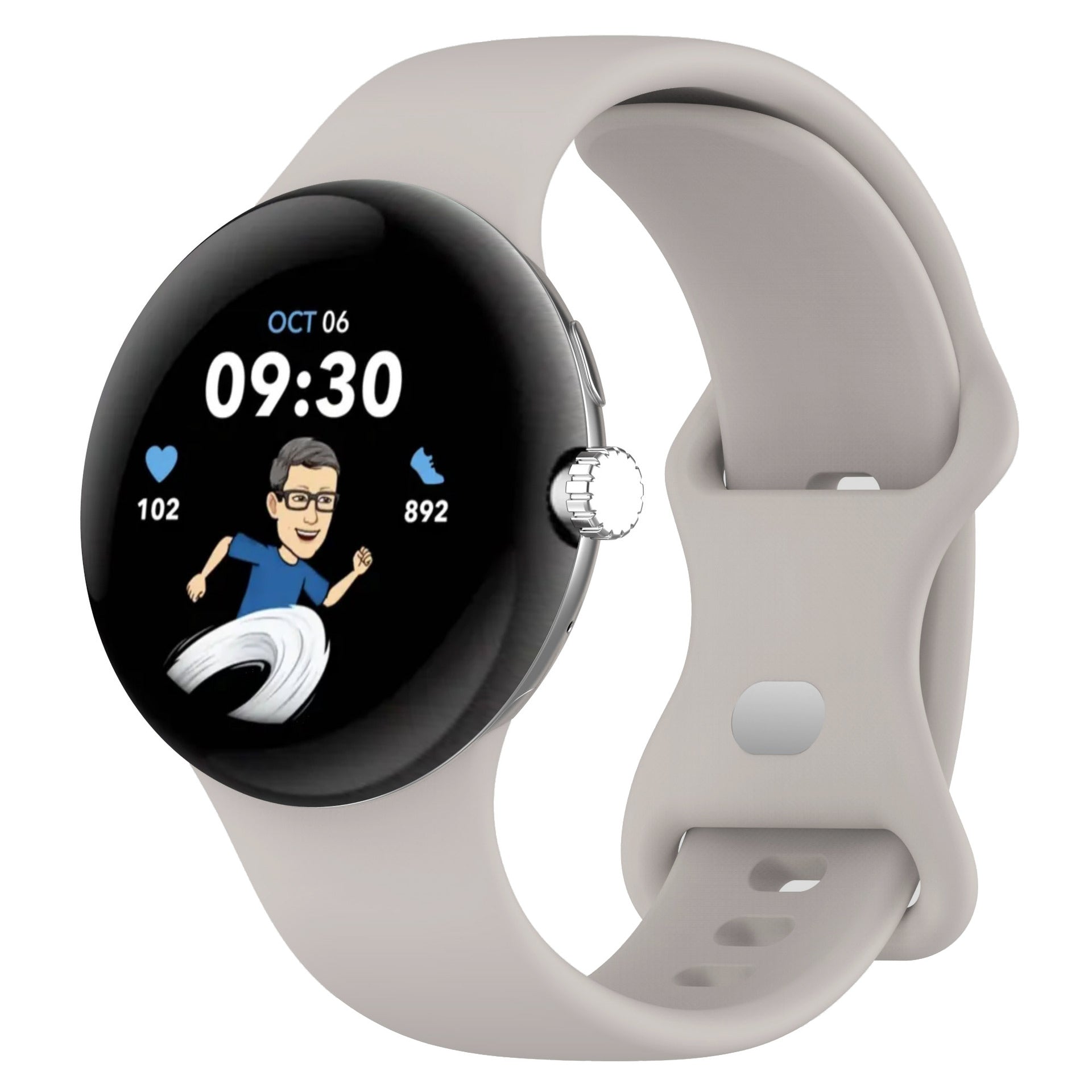 Google Pixel Watch 3 (41mm) Silicone Strap (Large) [Ivory]