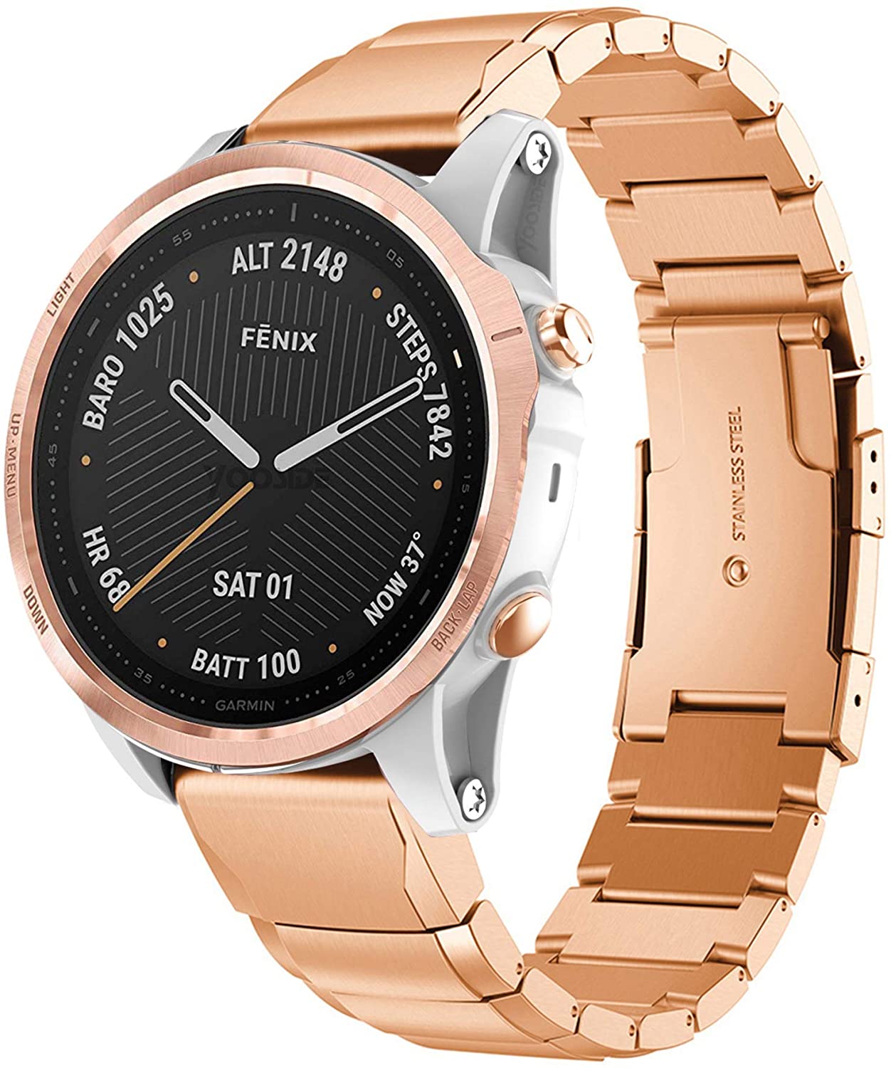 Garmin Forerunner 965 Strap Stainless Steel [RoseGold]