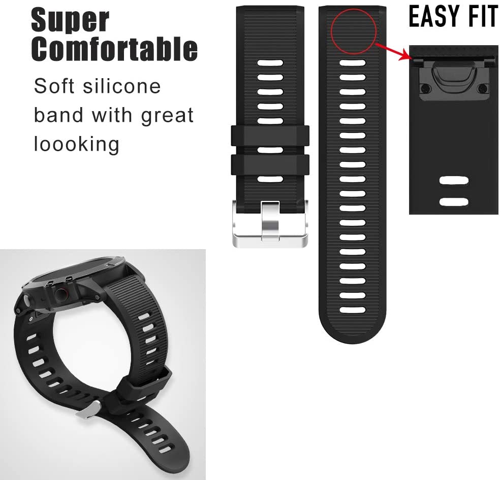 Garmin Instinct 3 - 50mm Silicone Strap [Black]