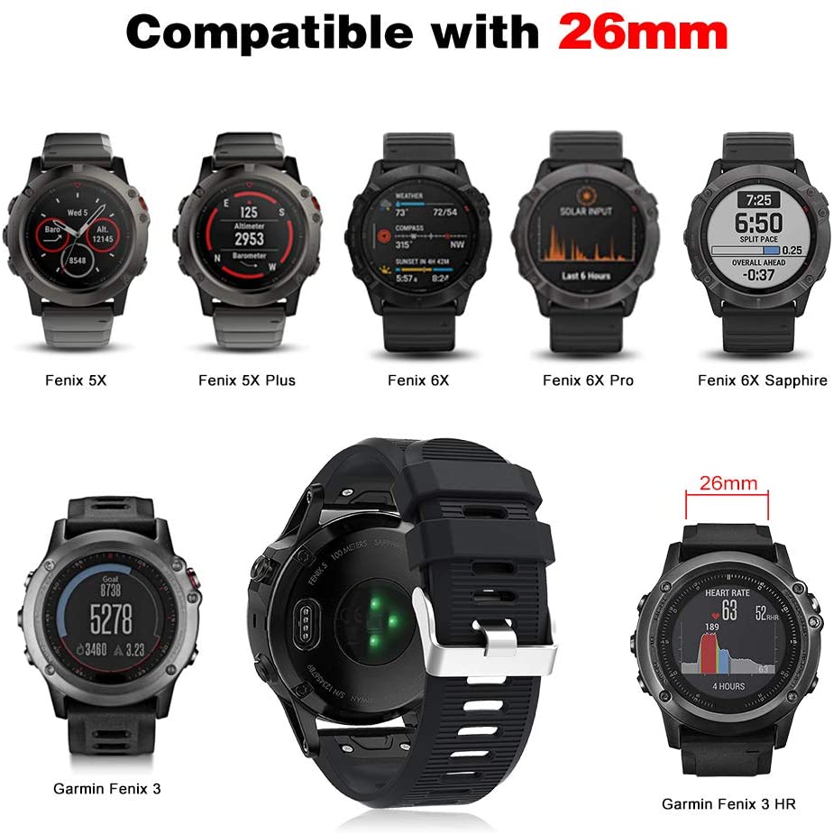 Garmin Instinct 3 - 50mm Silicone Strap [Black]