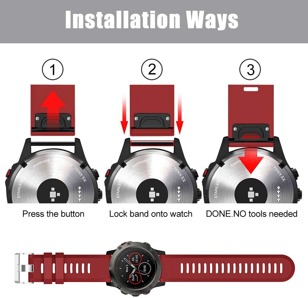 Garmin Enduro 3 Silicone Strap [Red]