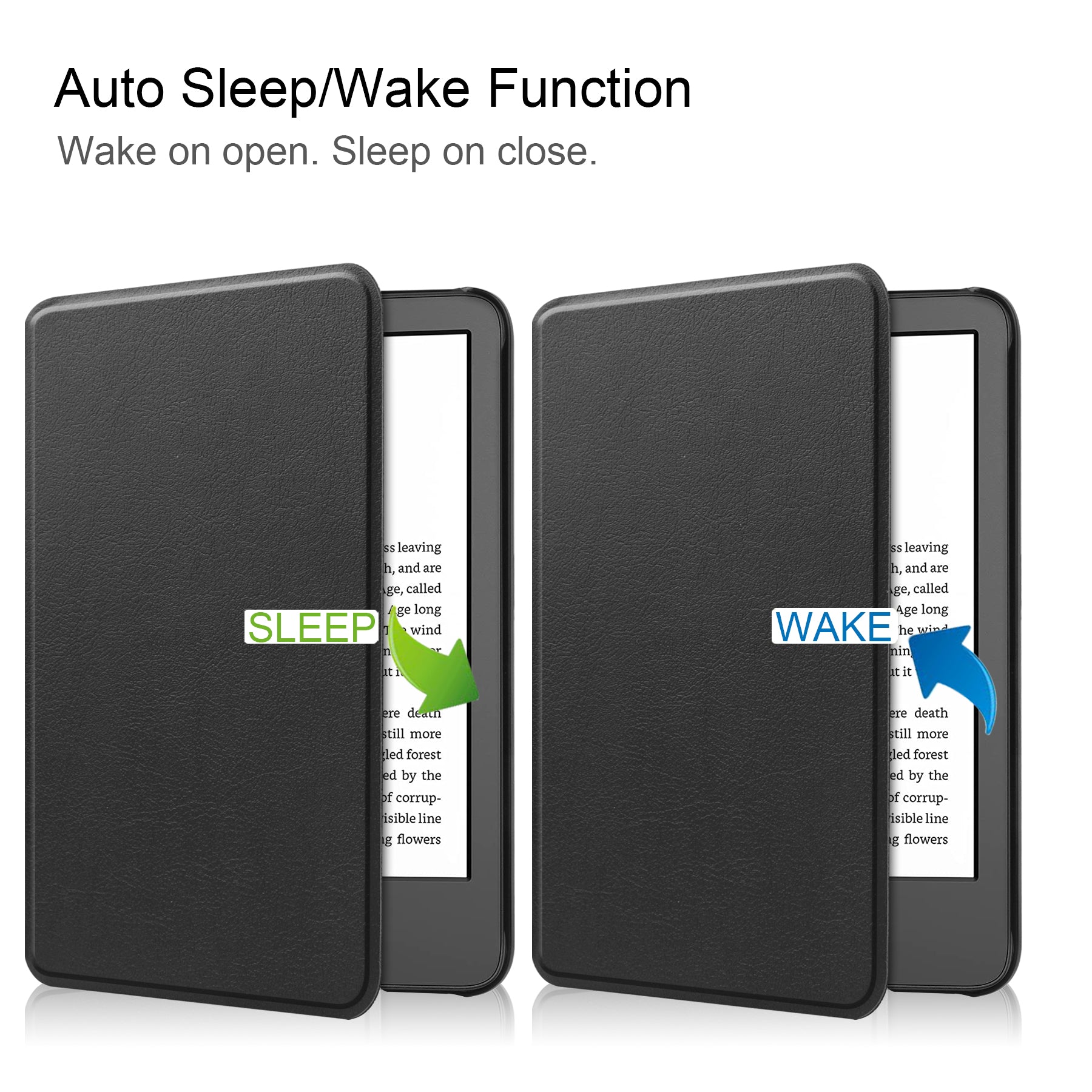 Kindle Touch 6" (11th Gen 2024) PU Leather Folio Case [Black]
