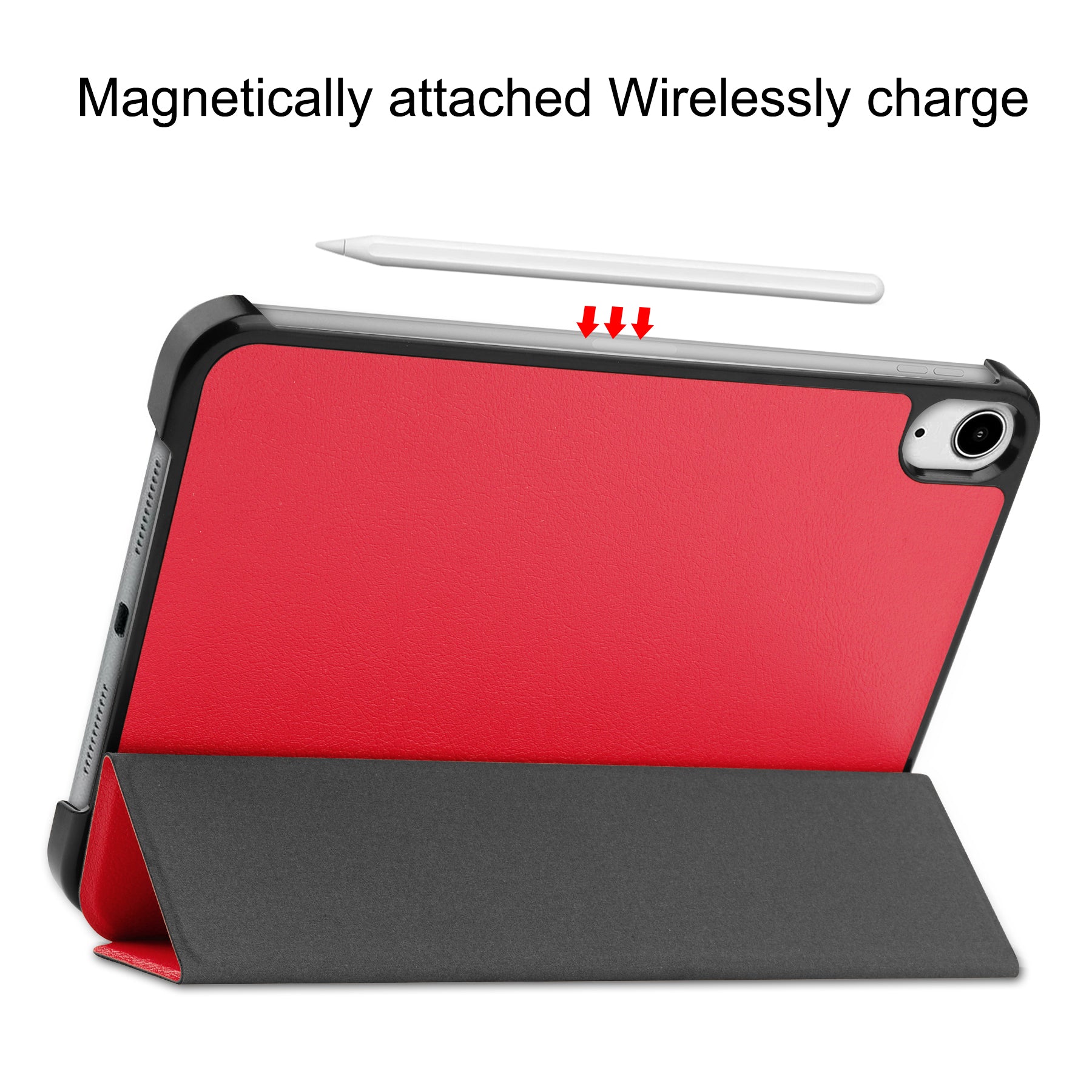 iPad Mini 7 (A17 Pro 2024) Tri Fold PU Leather Case [Red]