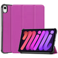 iPad Mini 7 (A17 Pro 2024) Tri Fold PU Leather Case [Purple] - Purple
