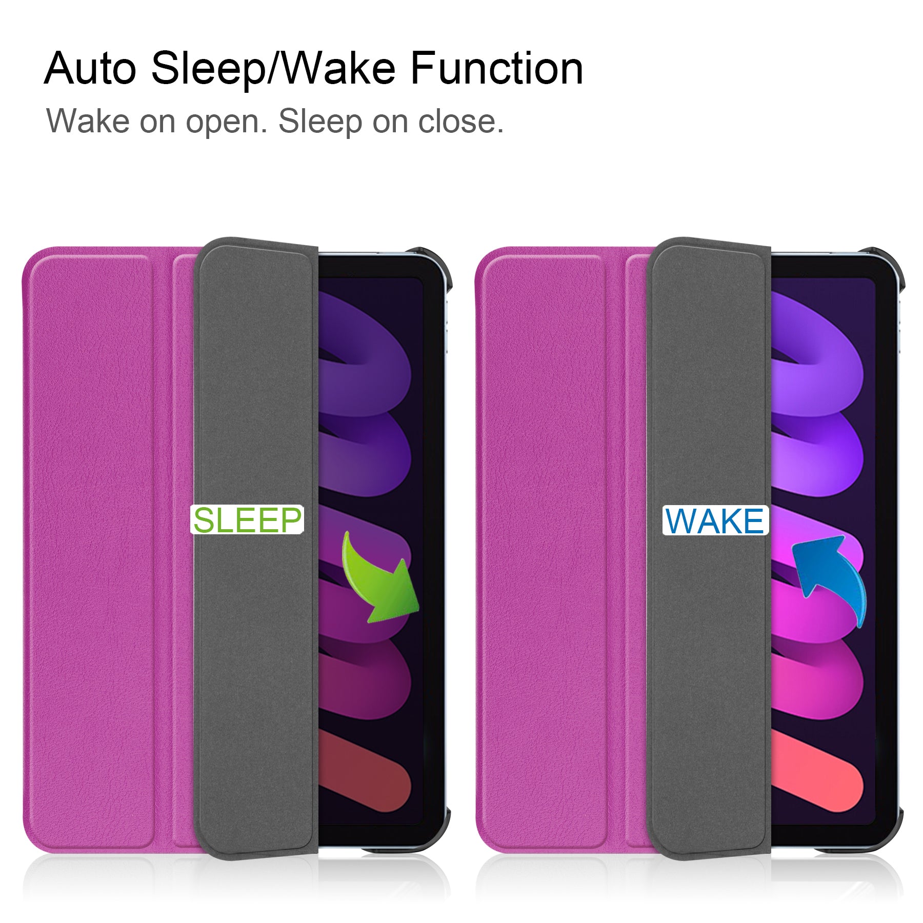 iPad Mini 7 (A17 Pro 2024) Tri Fold PU Leather Case [Purple]