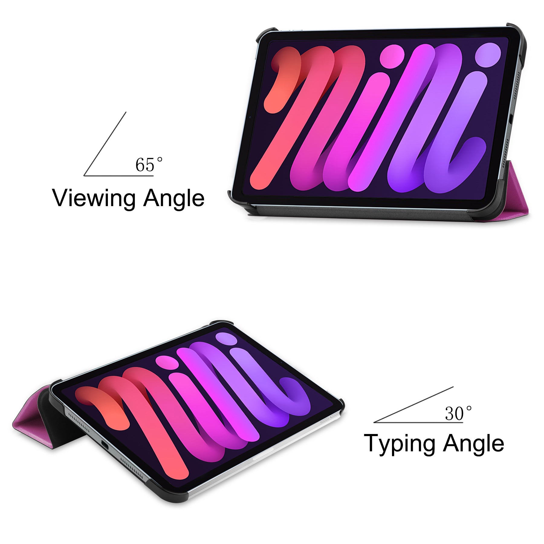 iPad Mini 7 (A17 Pro 2024) Tri Fold PU Leather Case [Purple]