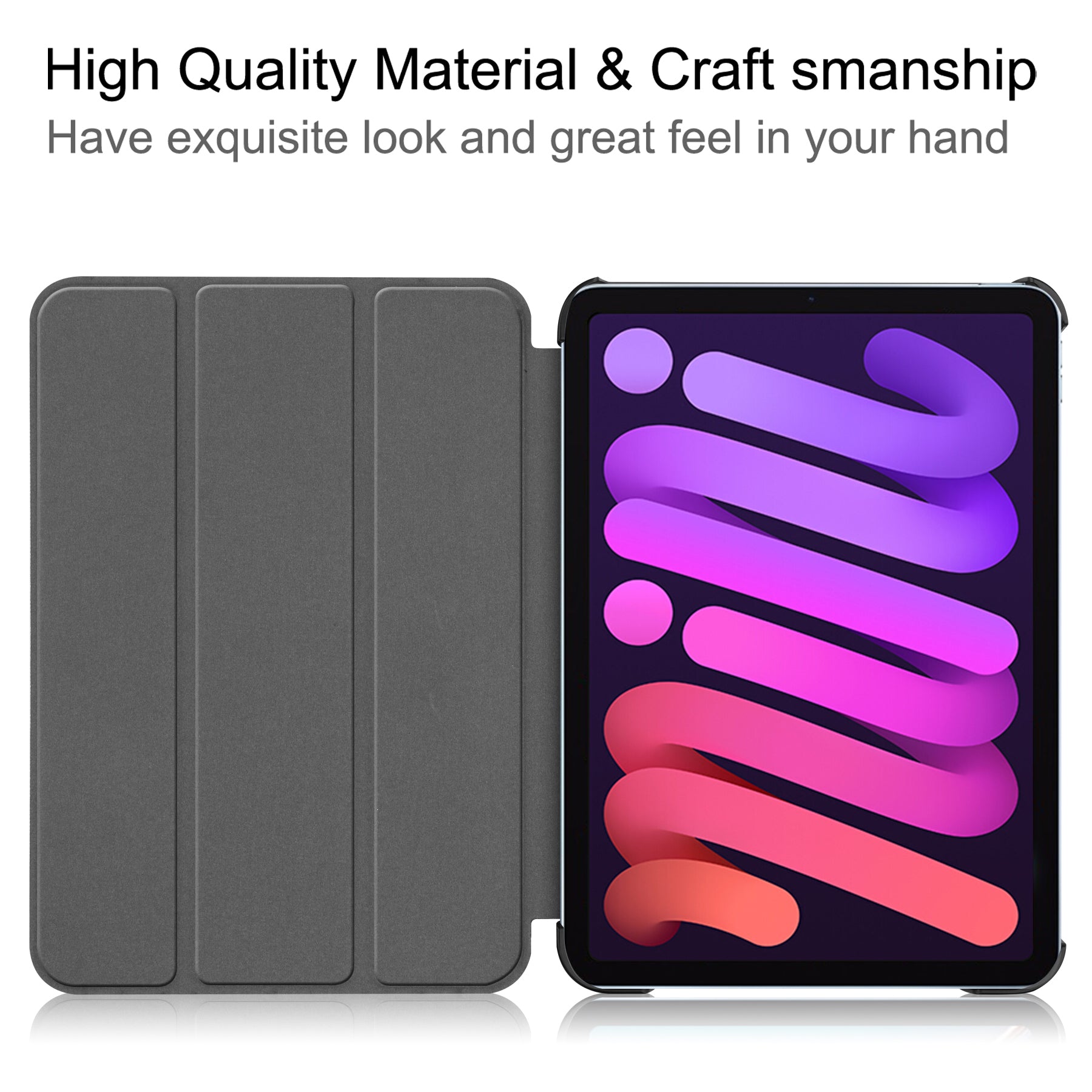 iPad Mini 7 (A17 Pro 2024) Tri Fold PU Leather Case [Purple]