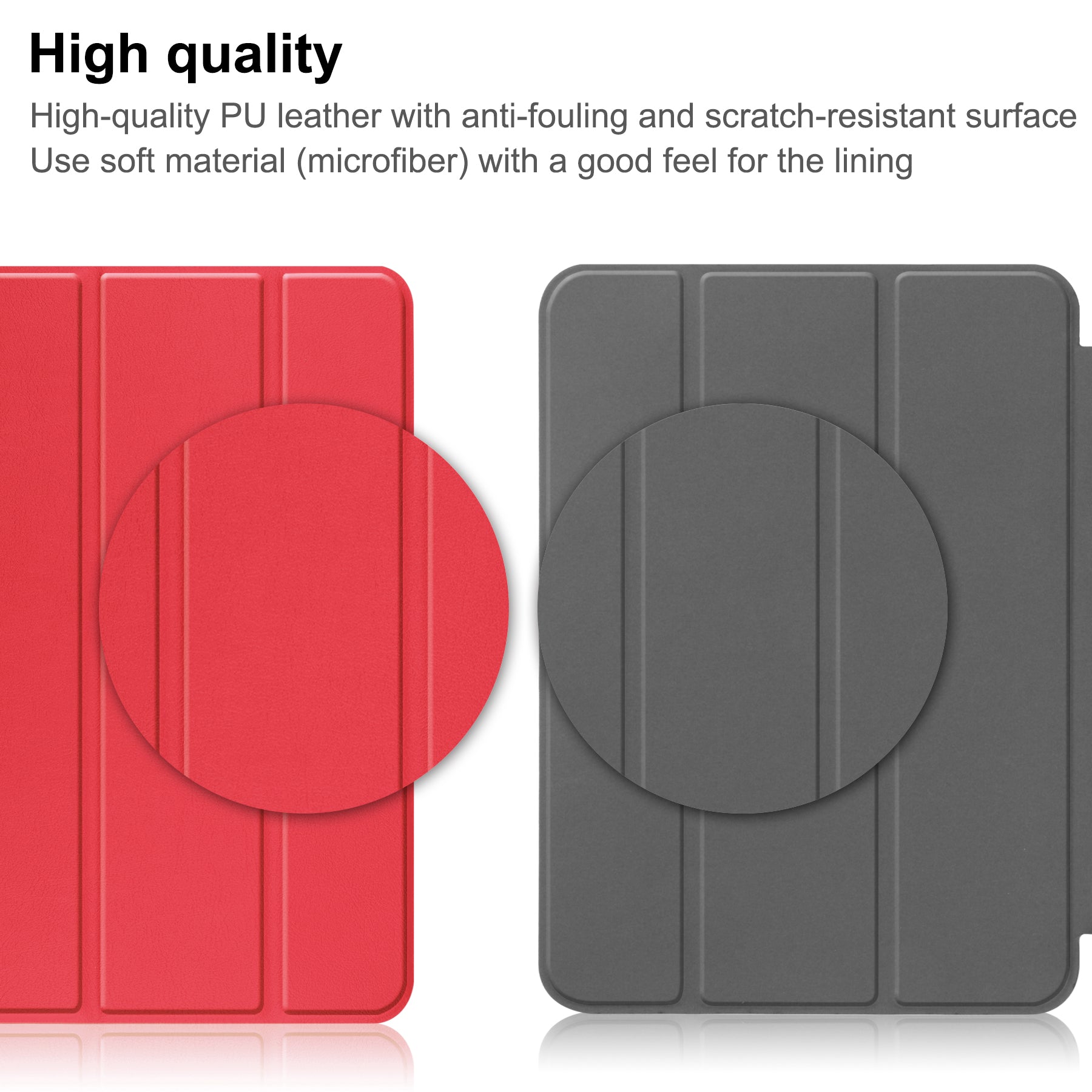 iPad 11 (A16, 2025) Tri Fold PU Leather Case [Red]