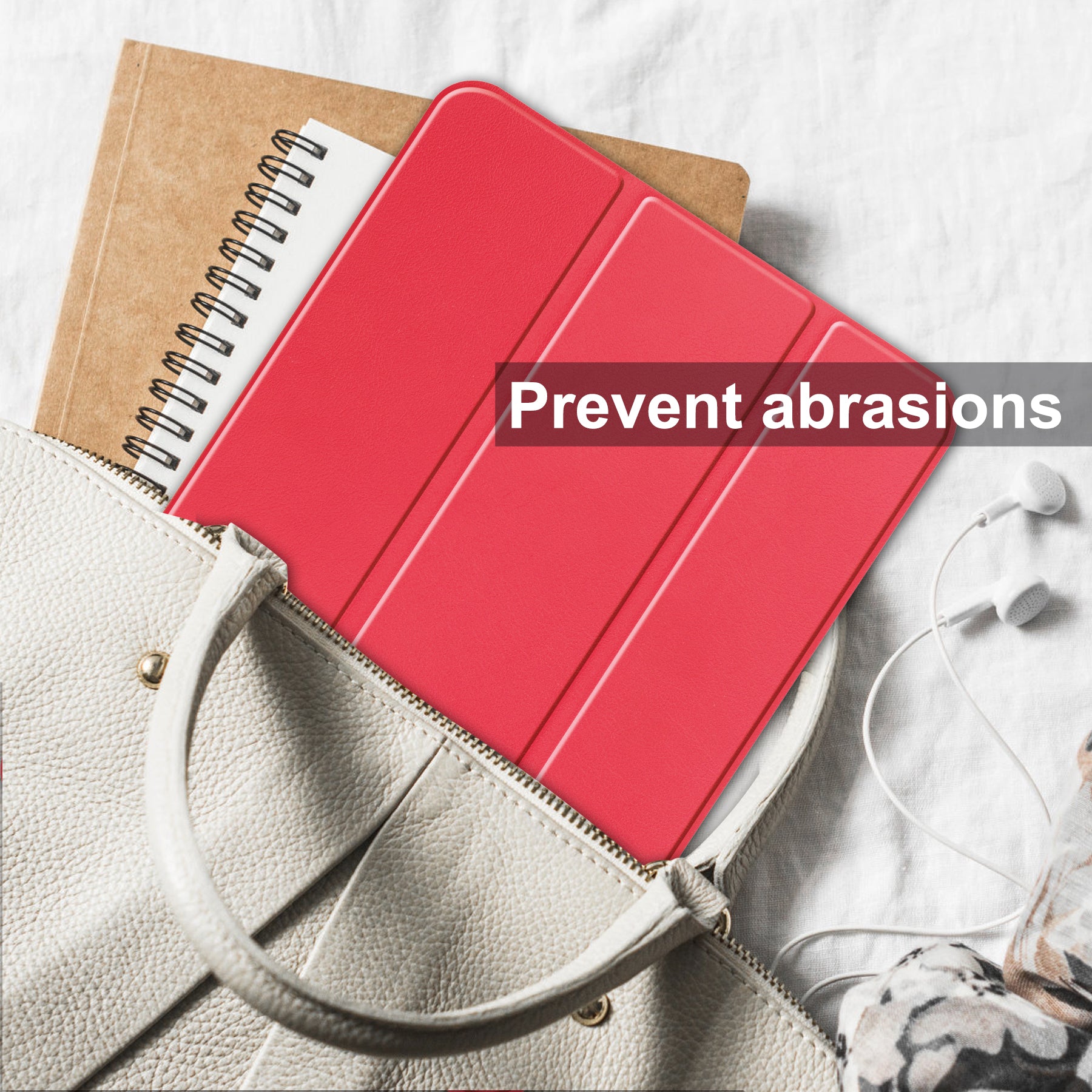 iPad 11 (A16, 2025) Tri Fold PU Leather Case [Red]