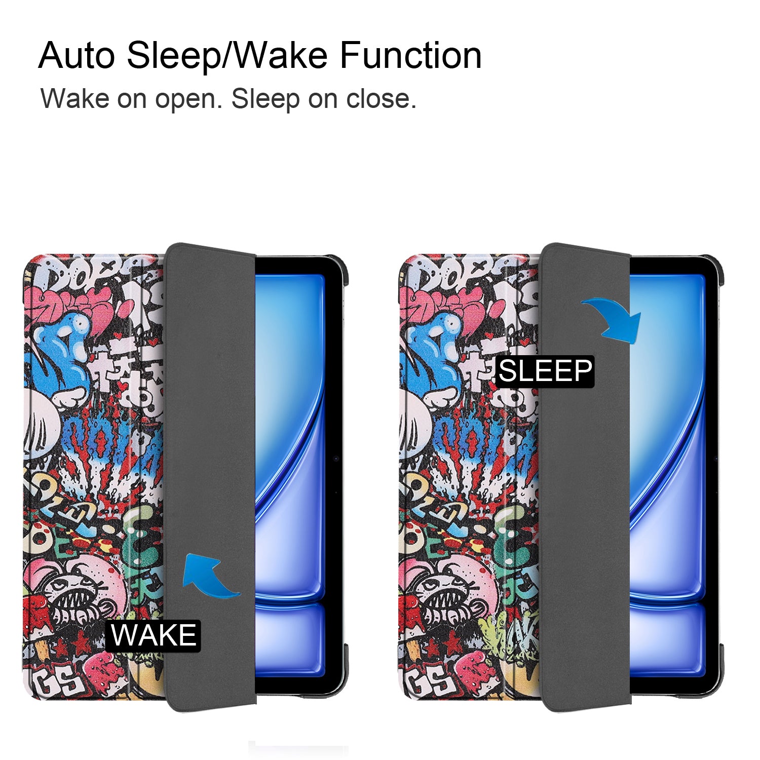 iPad Air 11 (M3, 2025) Designer Tri Fold Case [Graffiti]