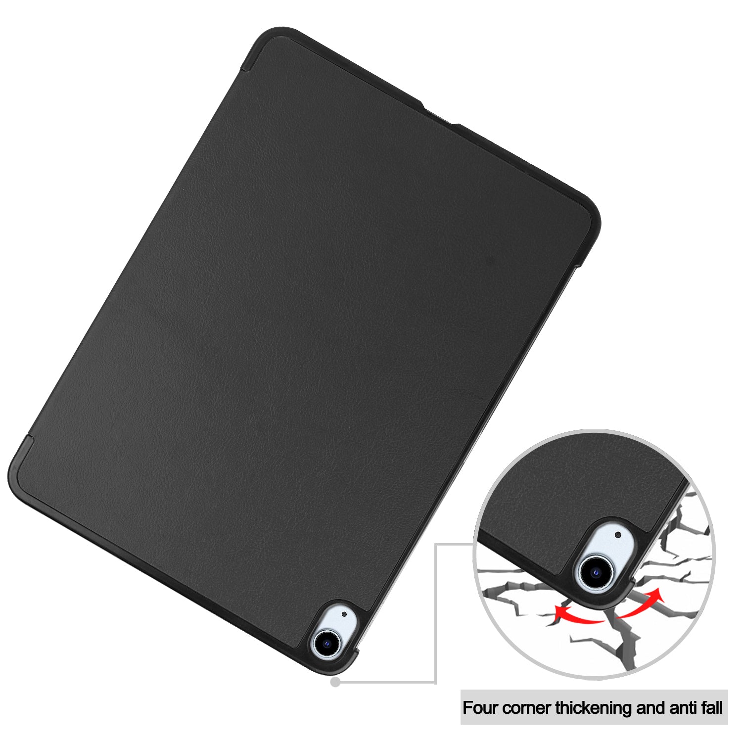 iPad Air 11 (M3, 2025) Tri Fold PU Leather Case [Black]