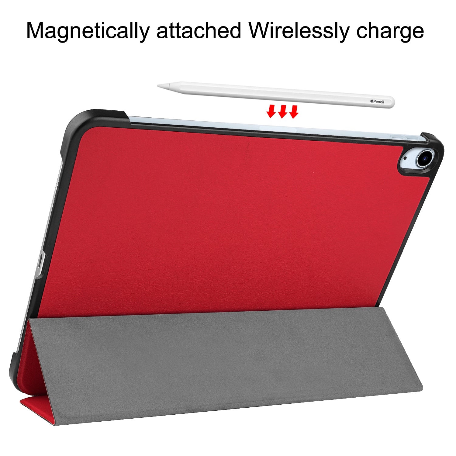 iPad Air 11 (M3, 2025) Tri Fold PU Leather Case [Red]