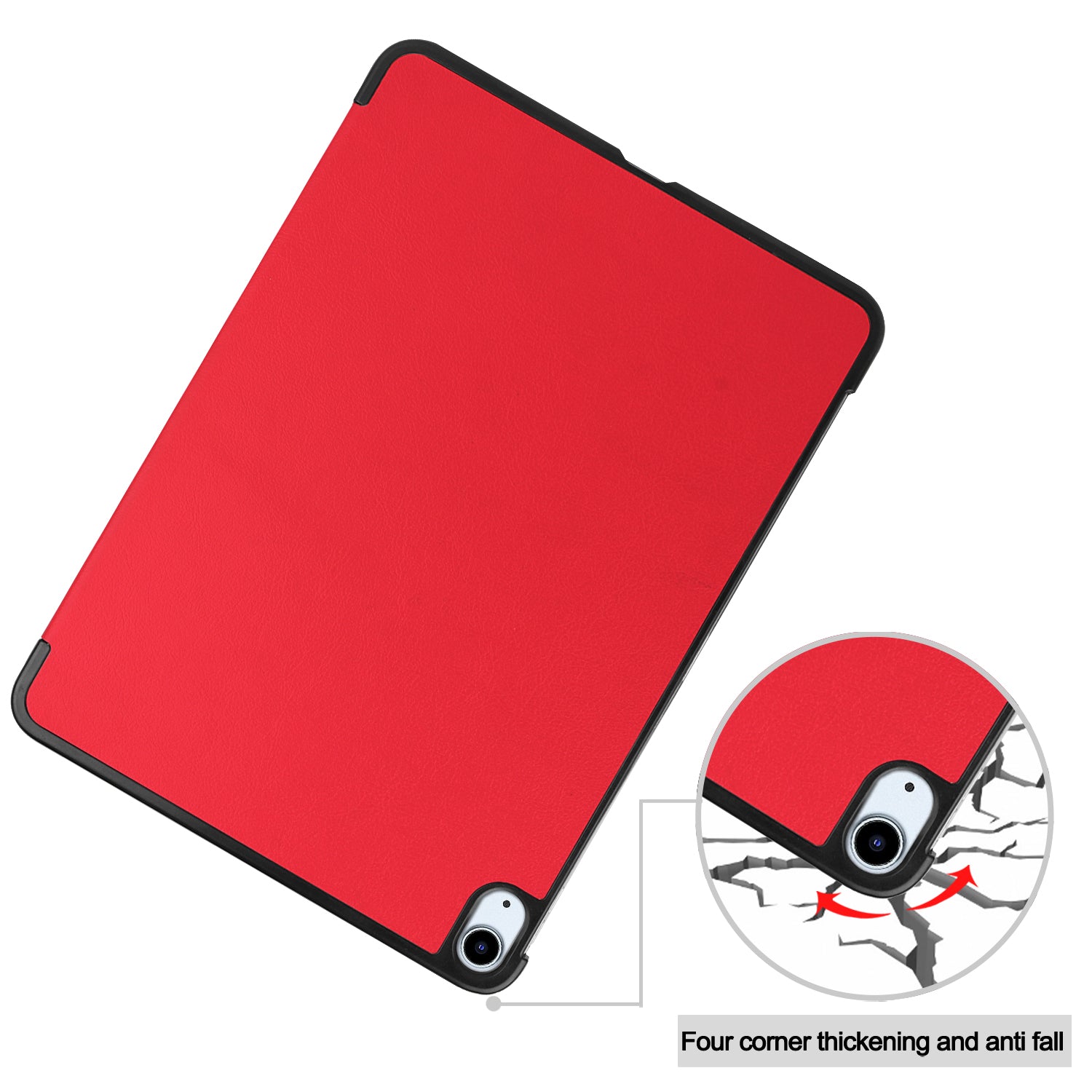 iPad Air 11 (M3, 2025) Tri Fold PU Leather Case [Red]