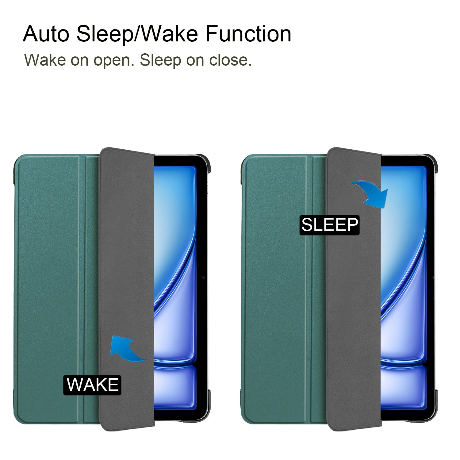 iPad Air 11 (M3, 2025) Tri Fold PU Leather Case [Teal]