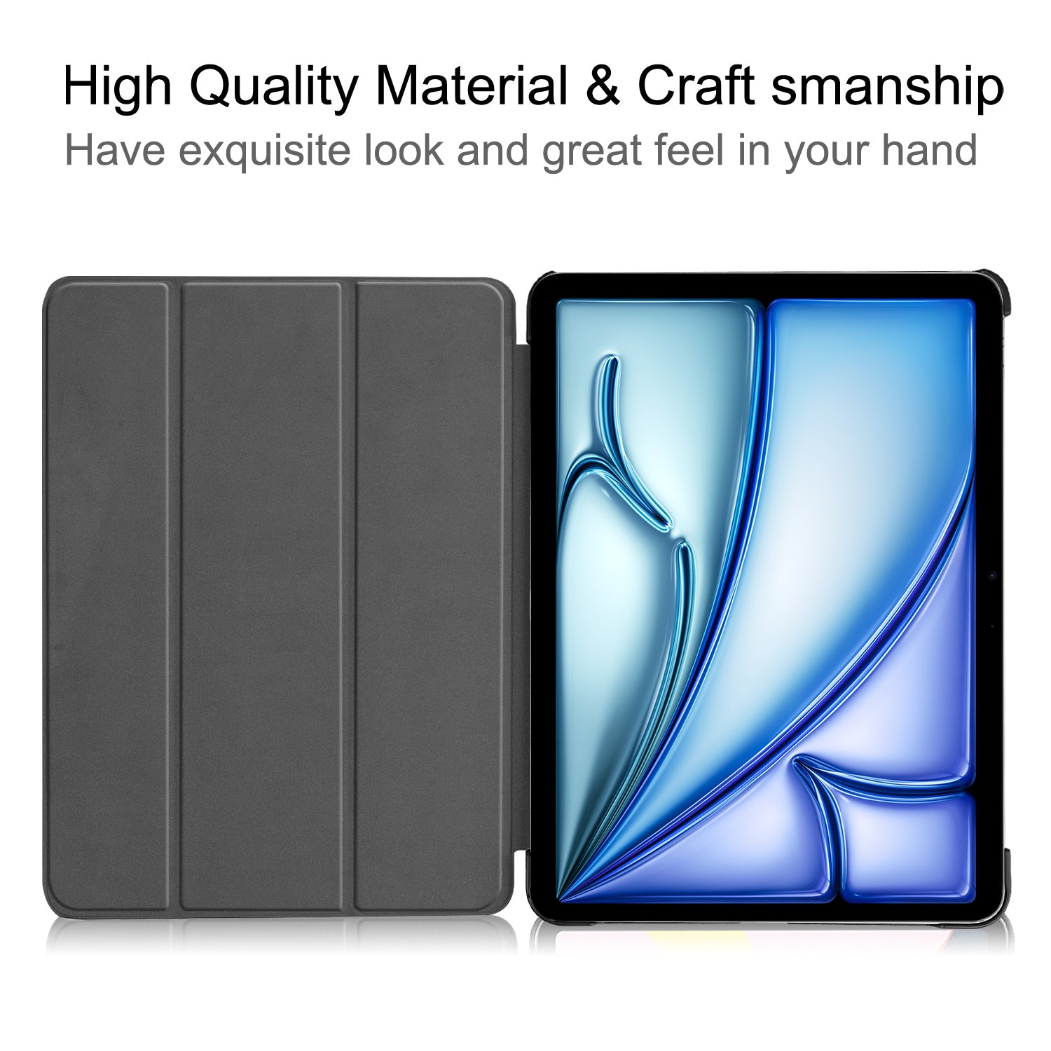 iPad Air 11 (M3, 2025) Tri Fold PU Leather Case [Navy]