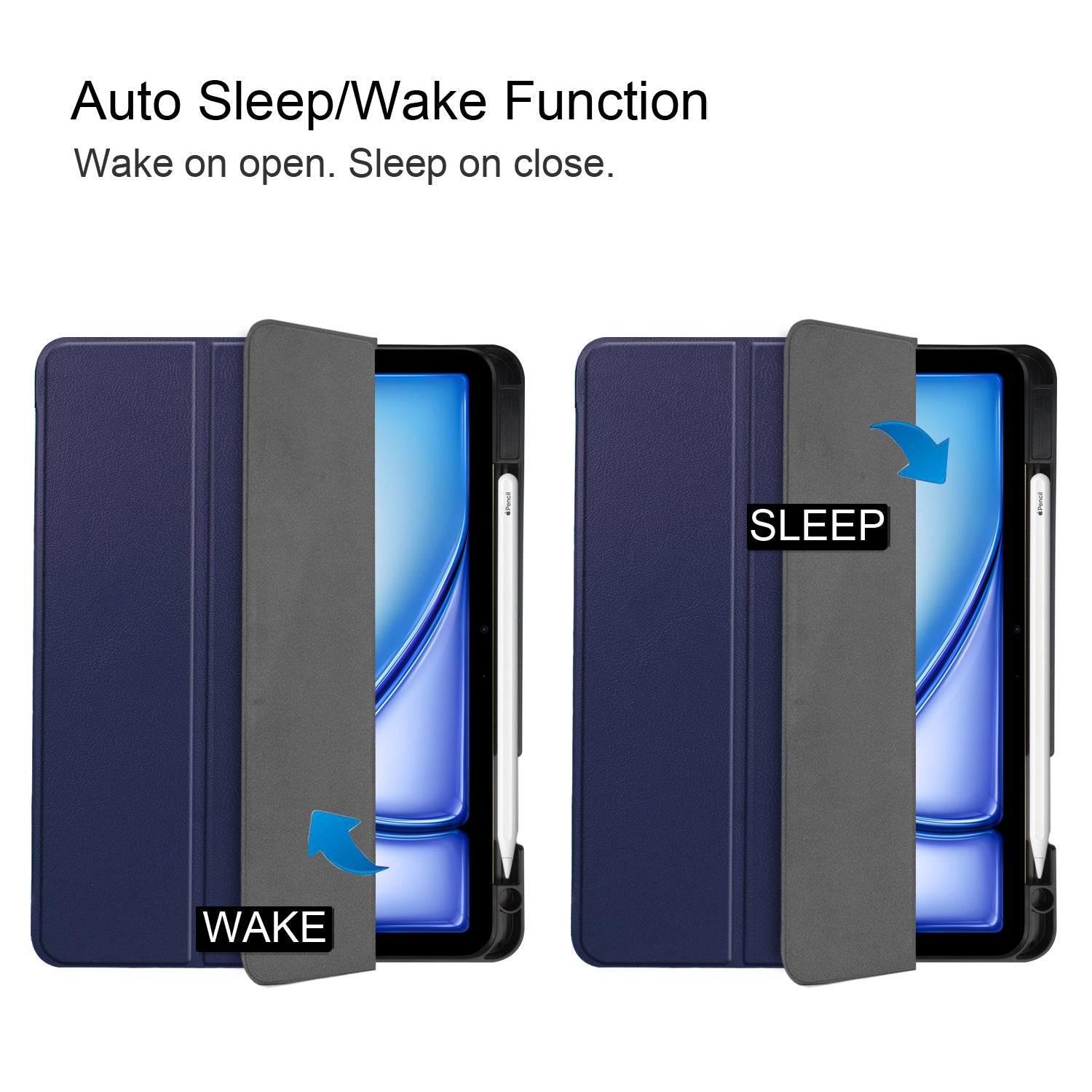 iPad Air 11 (M3, 2025) Tri Fold Case with Pen Holder [Navy]