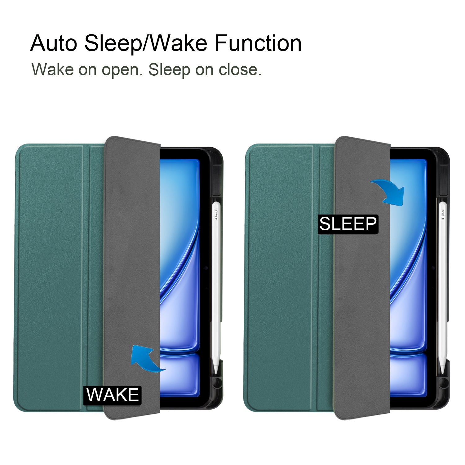 iPad Air 11 (M3, 2025) Tri Fold Case with Pen Holder [Teal]