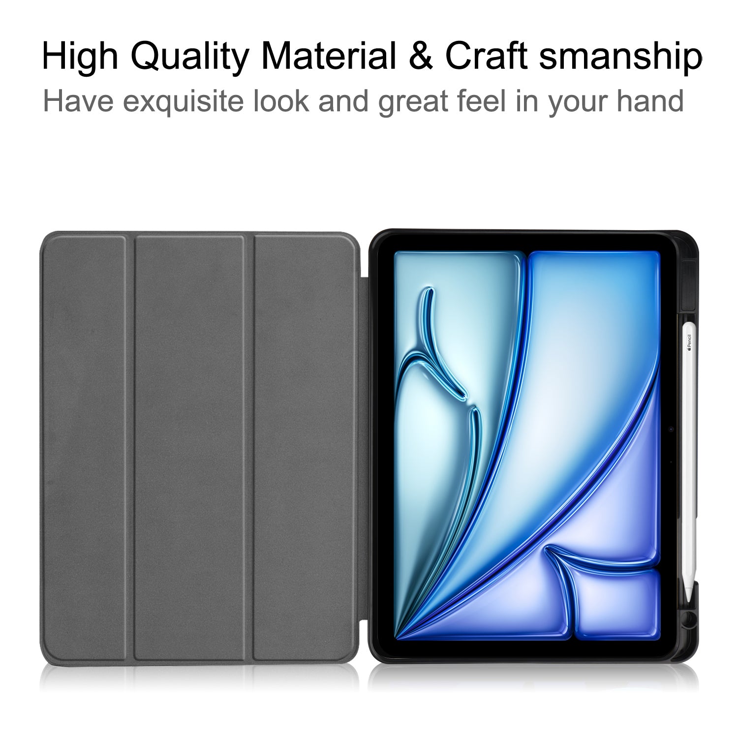 iPad Air 11 (M3, 2025) Tri Fold Case with Pen Holder [Black]