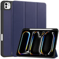 Premium Quality Tri-fold PU Leather Case with Pencil Holder for iPad Pro 11 (M4/M5)  [Navy] - Navy