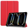 Premium Quality Tri-fold PU Leather Case for iPad Pro 13 (M4 2024, M5 2025) [Red] - Red