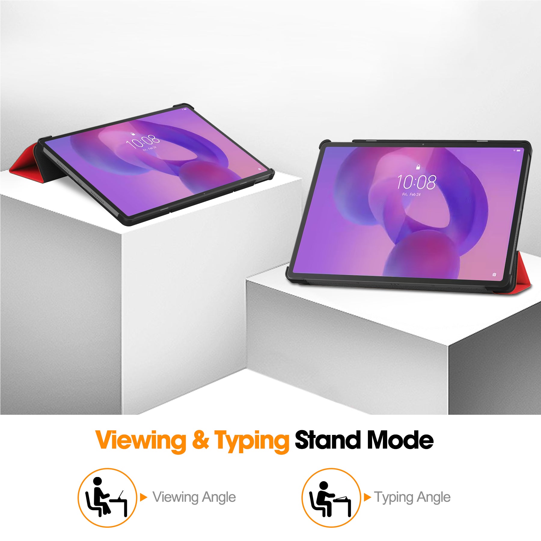 Lenovo Idea Tab Pro 12.7" Tri Fold PU Leather Case [Red]