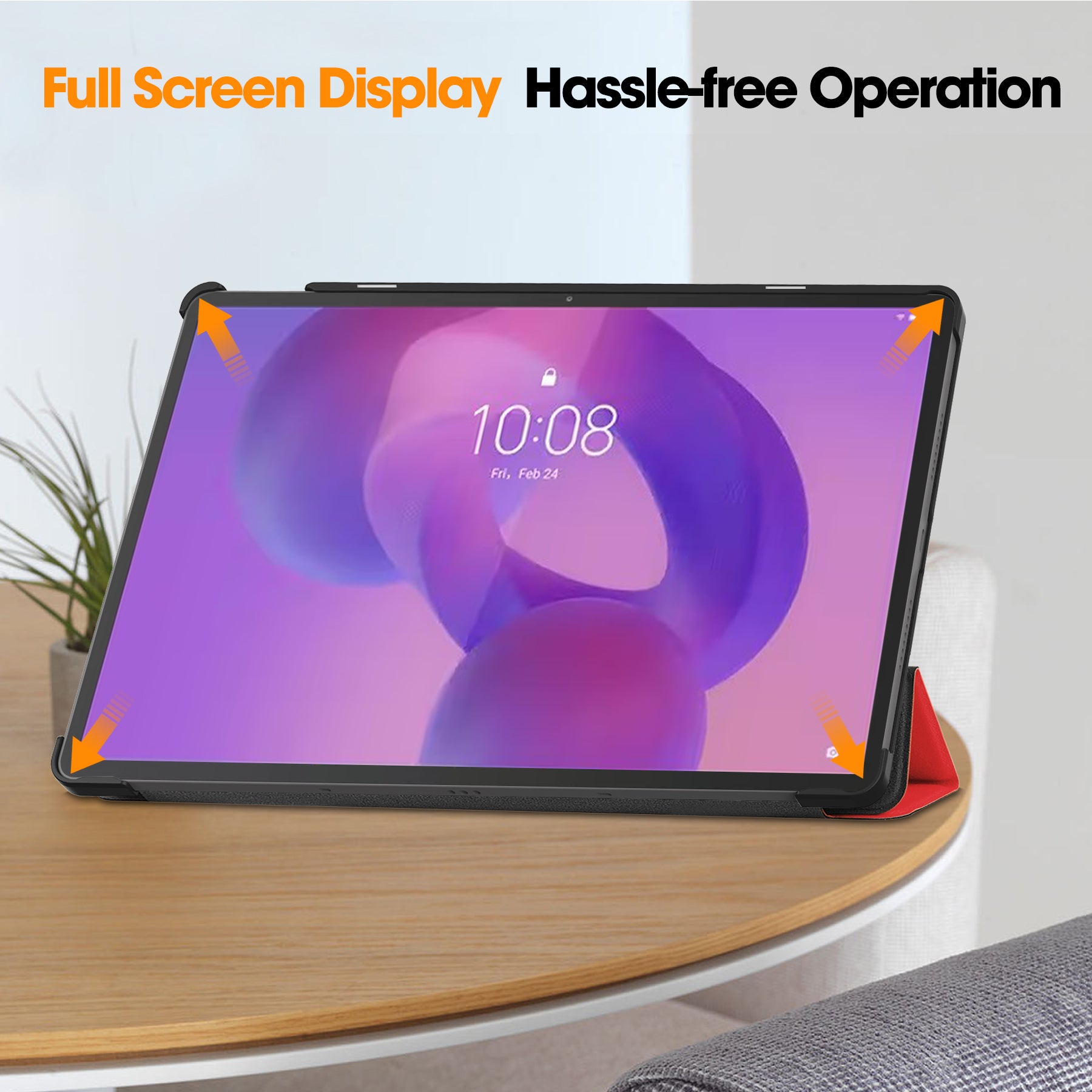 Lenovo Idea Tab Pro 12.7" Tri Fold PU Leather Case [Red]