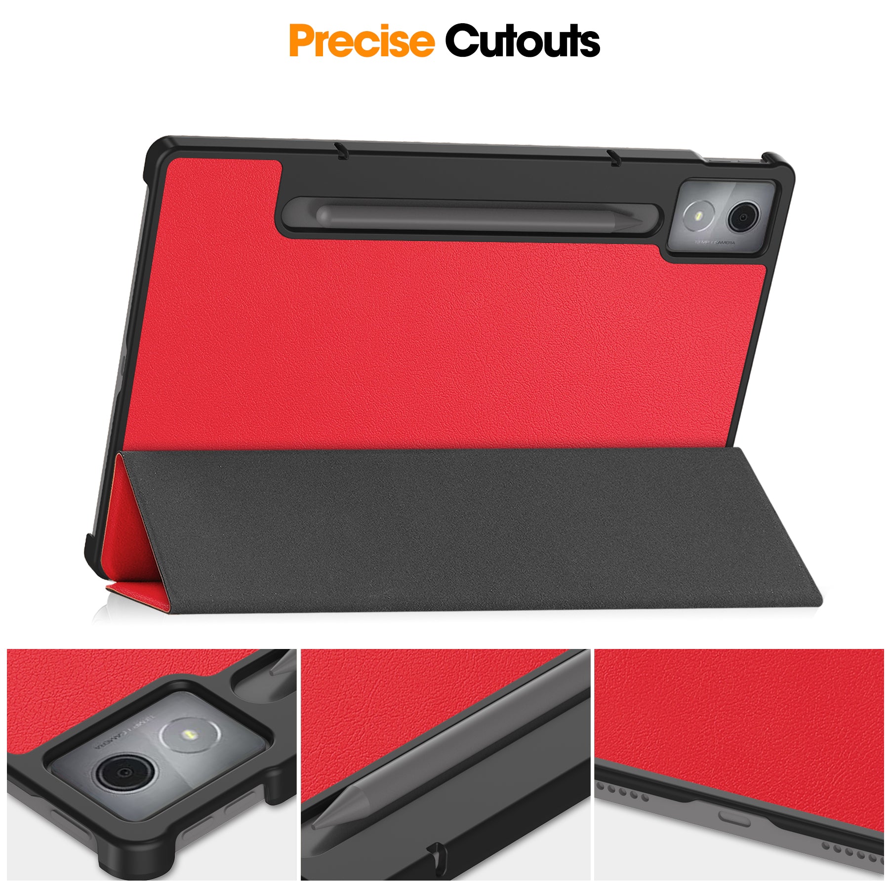 Lenovo Idea Tab Pro 12.7" Tri Fold PU Leather Case [Red]