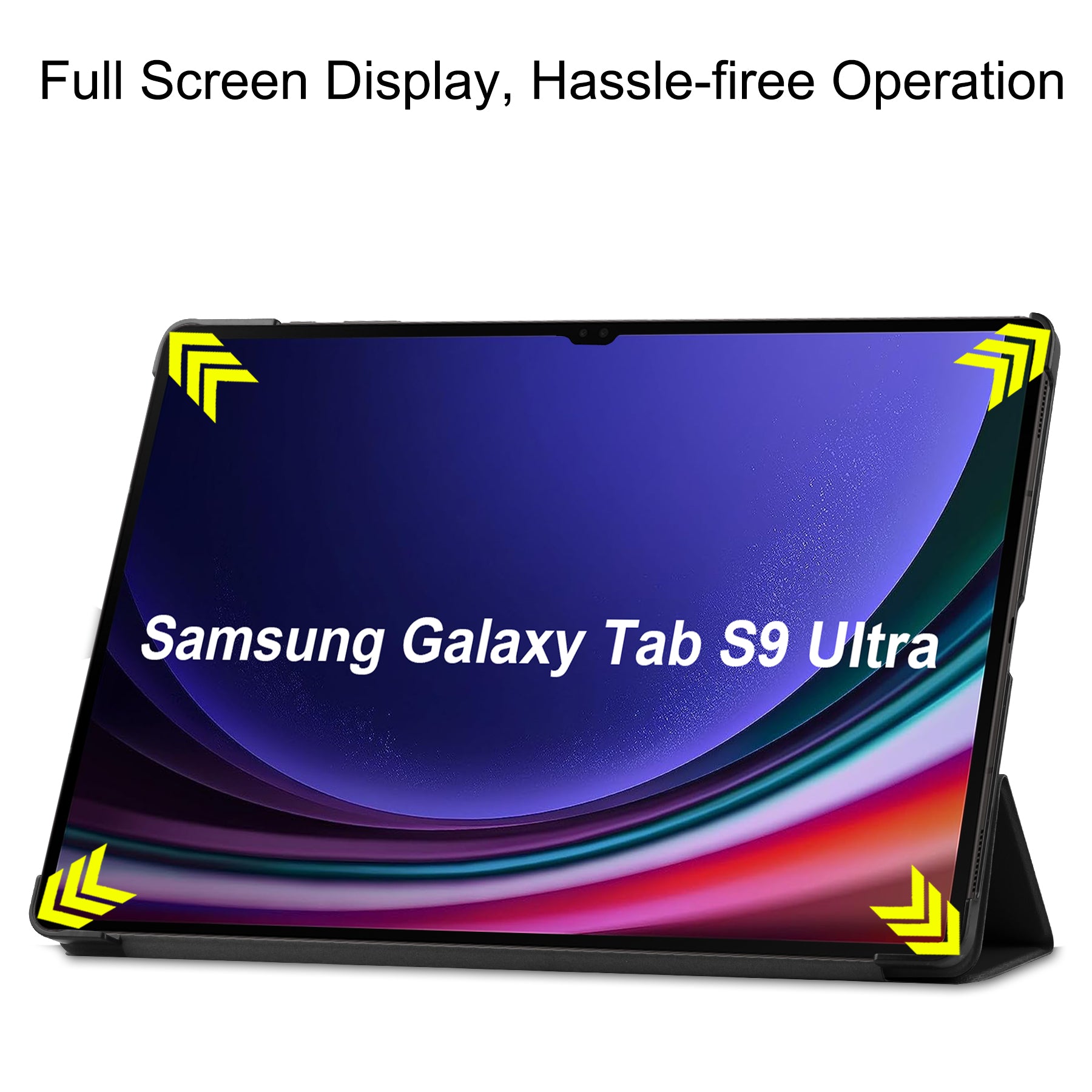 Samsung Galaxy Tab S10 Ultra Tri Fold PU Leather Case [Black]