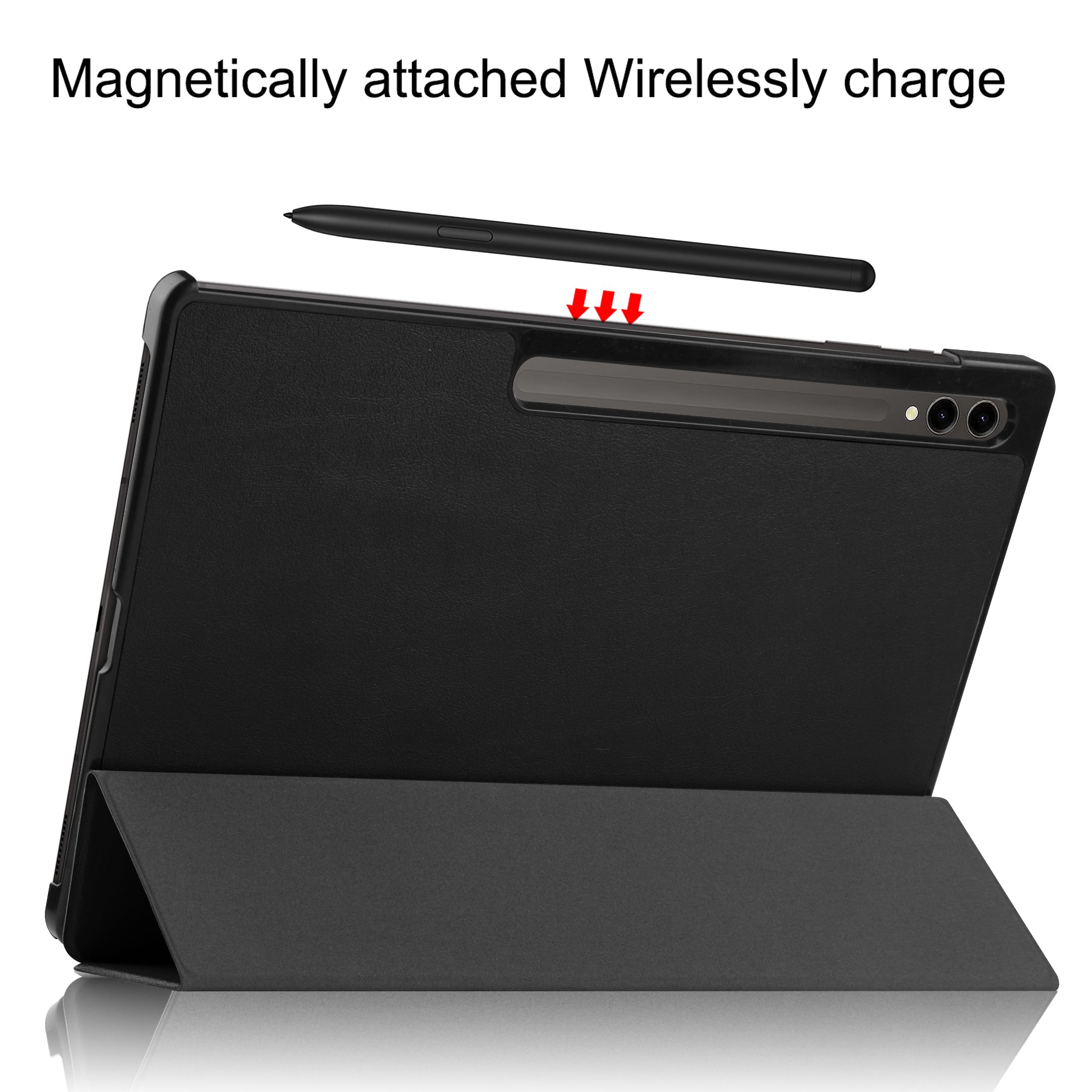 Samsung Galaxy Tab S10 Ultra Tri Fold PU Leather Case [Black]