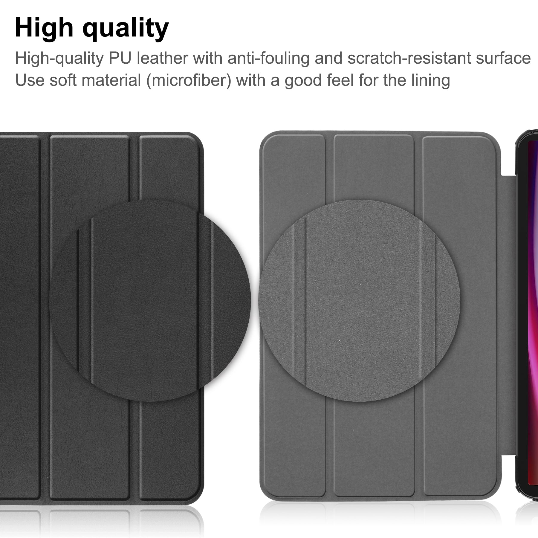 Samsung Galaxy Tab S10 Ultra Tri Fold PU Leather Case [Black]