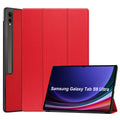 Samsung Galaxy Tab S10 Ultra Tri Fold PU Leather Case [Red] - Red