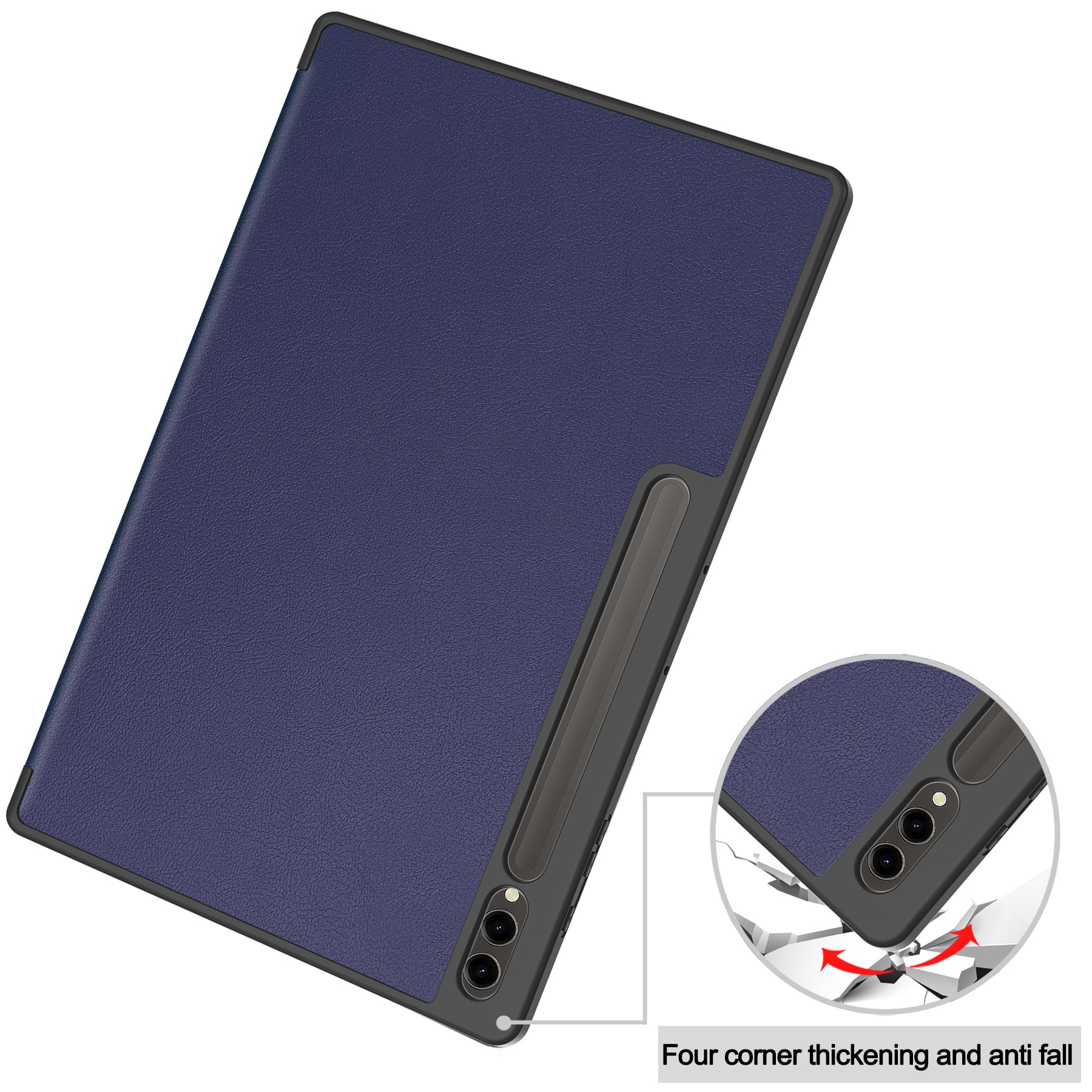 Samsung Galaxy Tab S10 Ultra Tri Fold Case with Pen Holder [Navy]