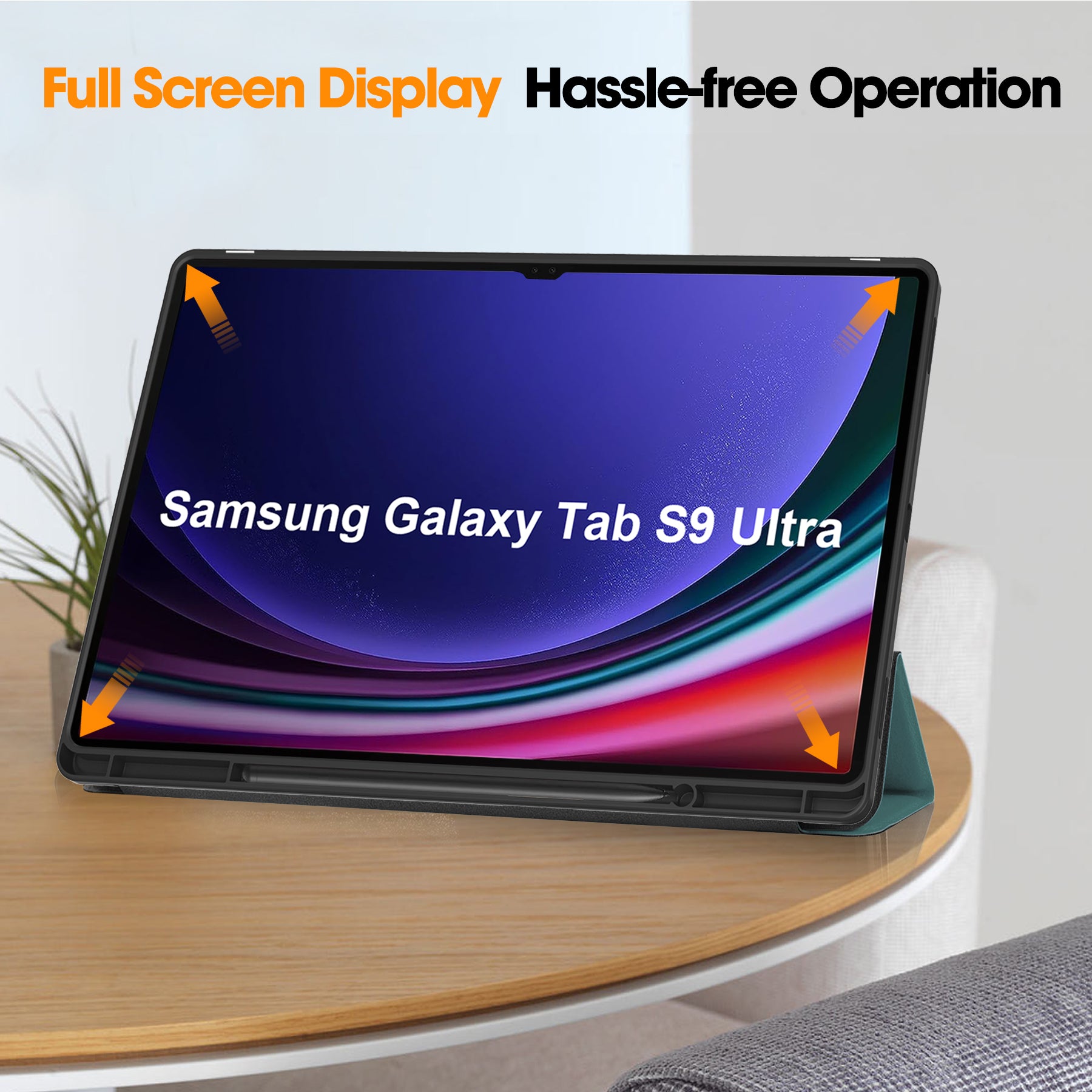 Samsung Galaxy Tab S10 Ultra Tri Fold Case with Pen Holder [Teal]