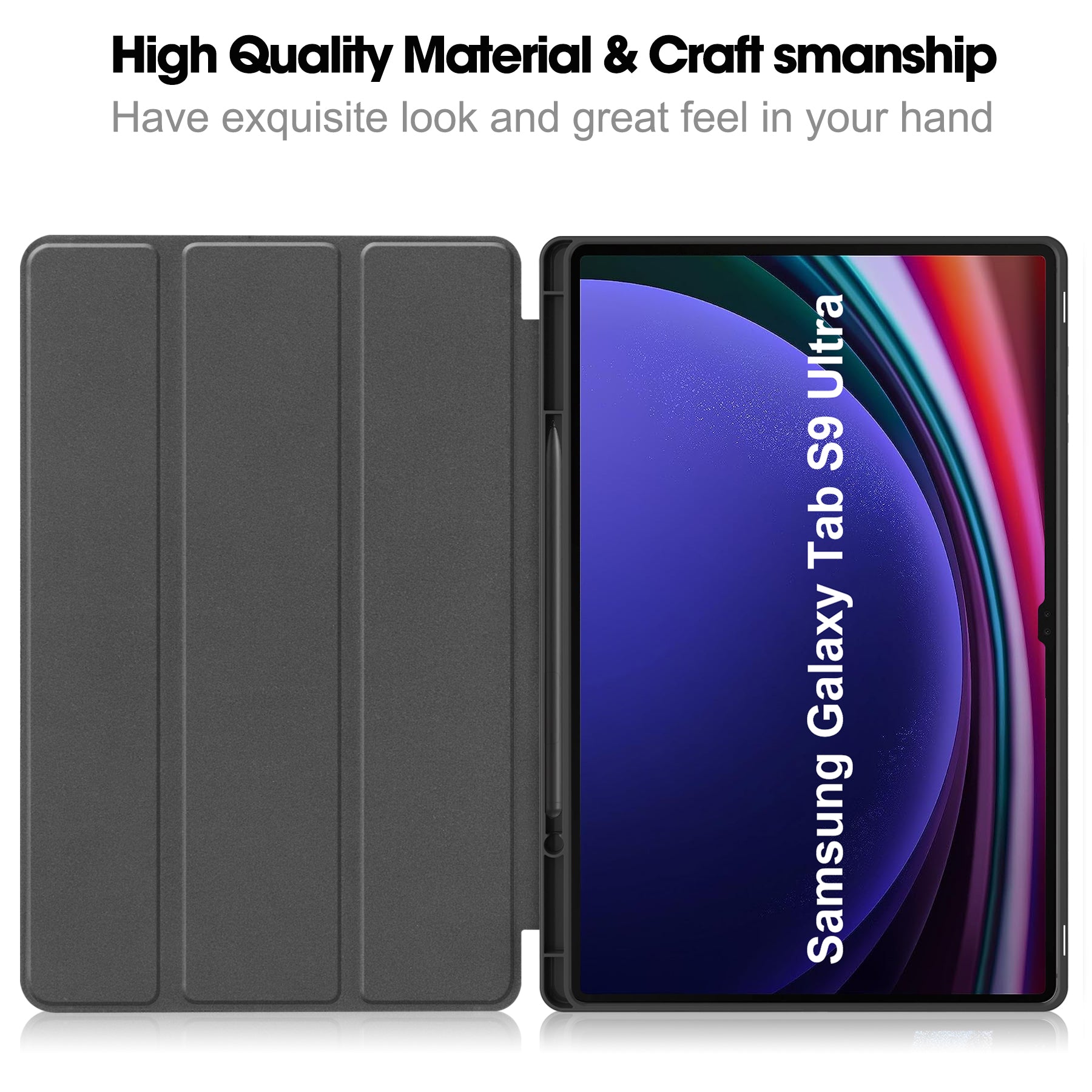 Samsung Galaxy Tab S10 Ultra Tri Fold Case with Pen Holder [Navy]