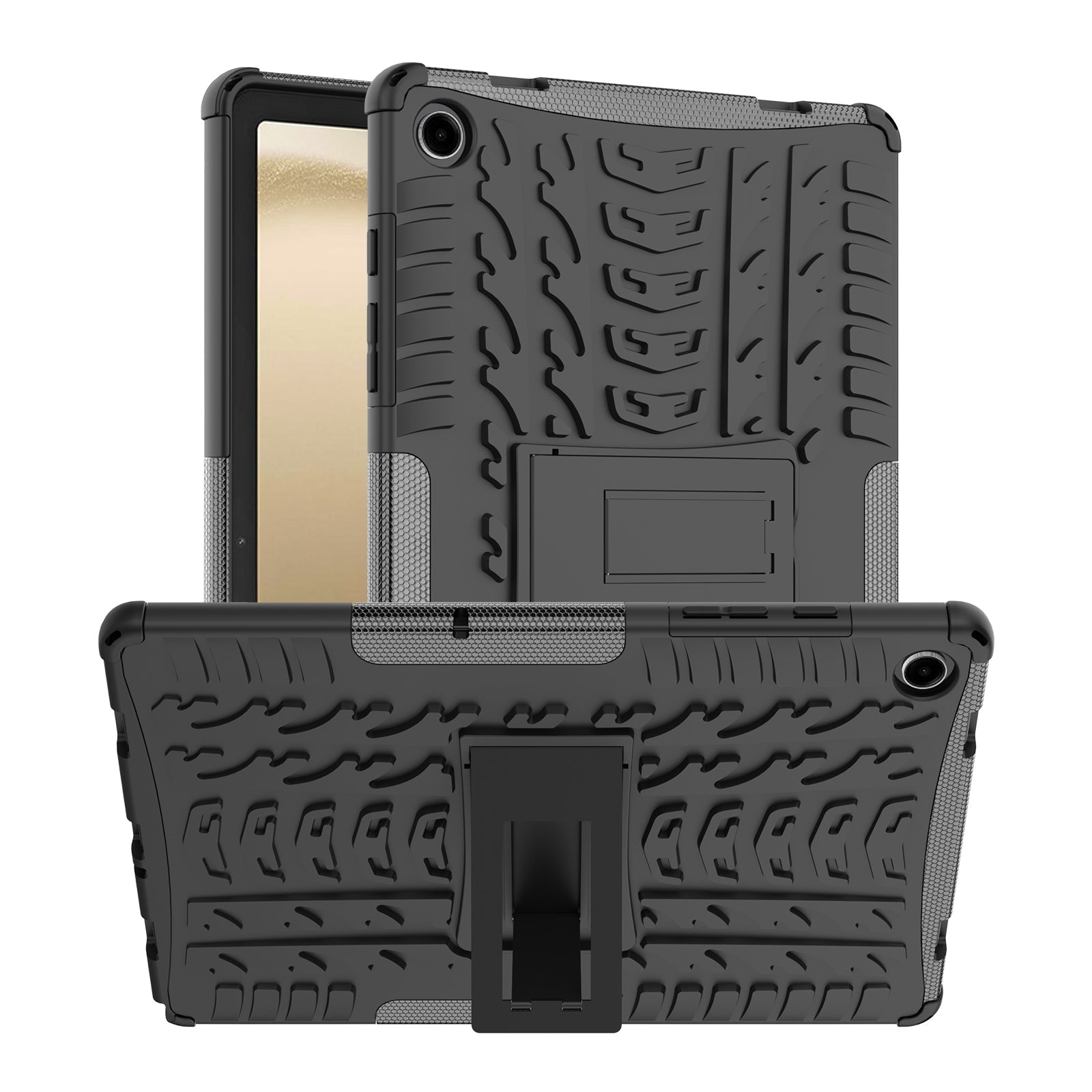 Samsung Galaxy Tab A11 Plus A11+ A9 Plus A9+ Heavy Duty Kickstand Rugged Case Black