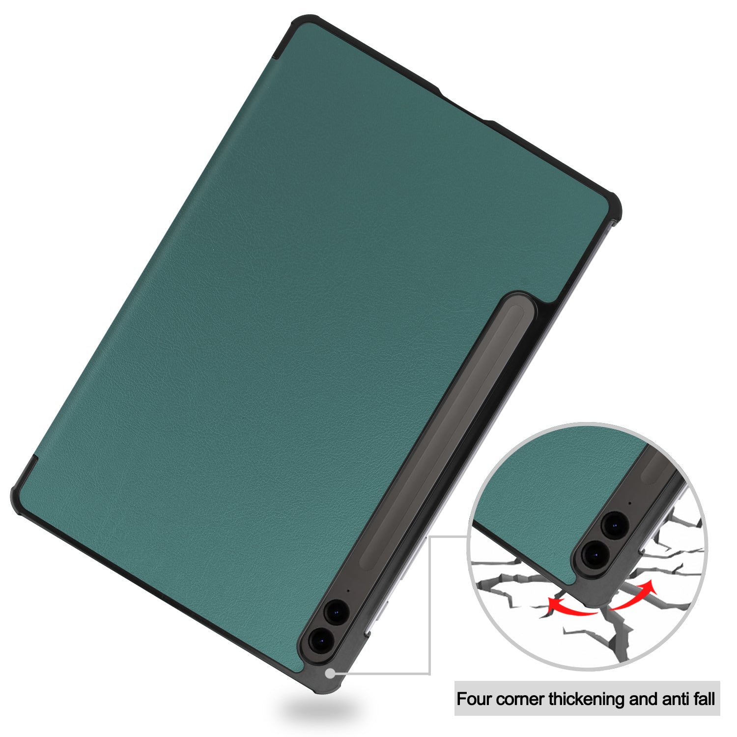 Samsung Galaxy Tab S10 Plus Tri Fold PU Leather Case [Teal]
