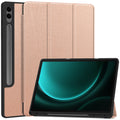 Samsung Galaxy Tab S10 Plus PU Leather Case with Pen Holder [RoseGold] - Red