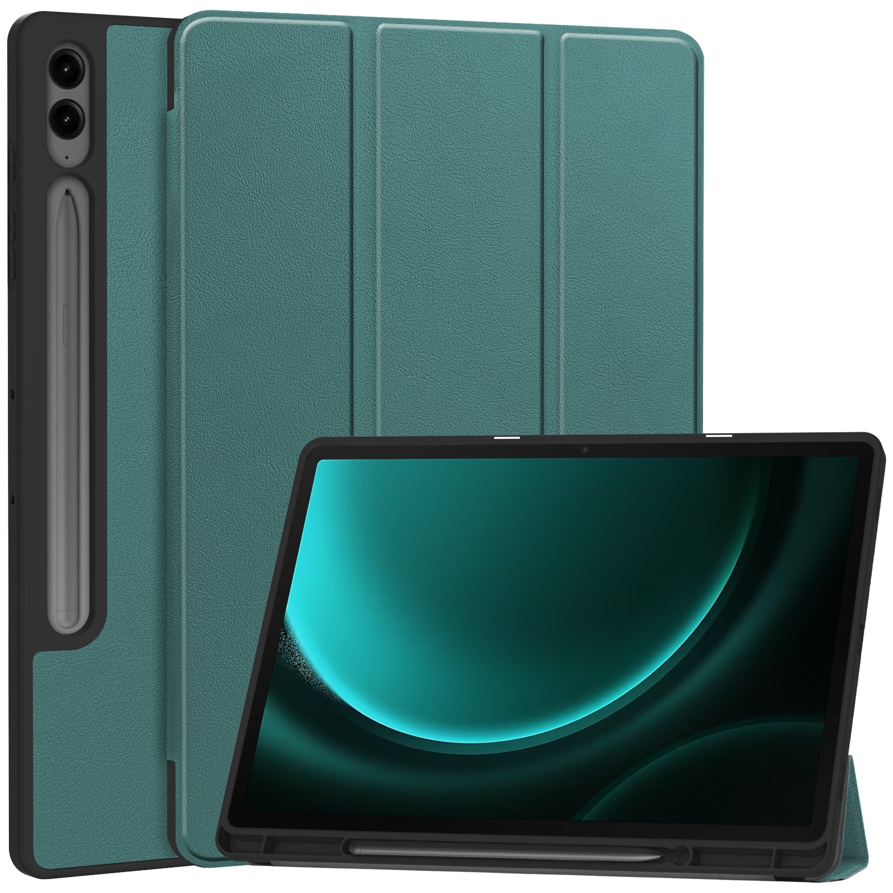 Samsung Galaxy Tab S10 Plus PU Leather Case with Pen Holder [Teal]