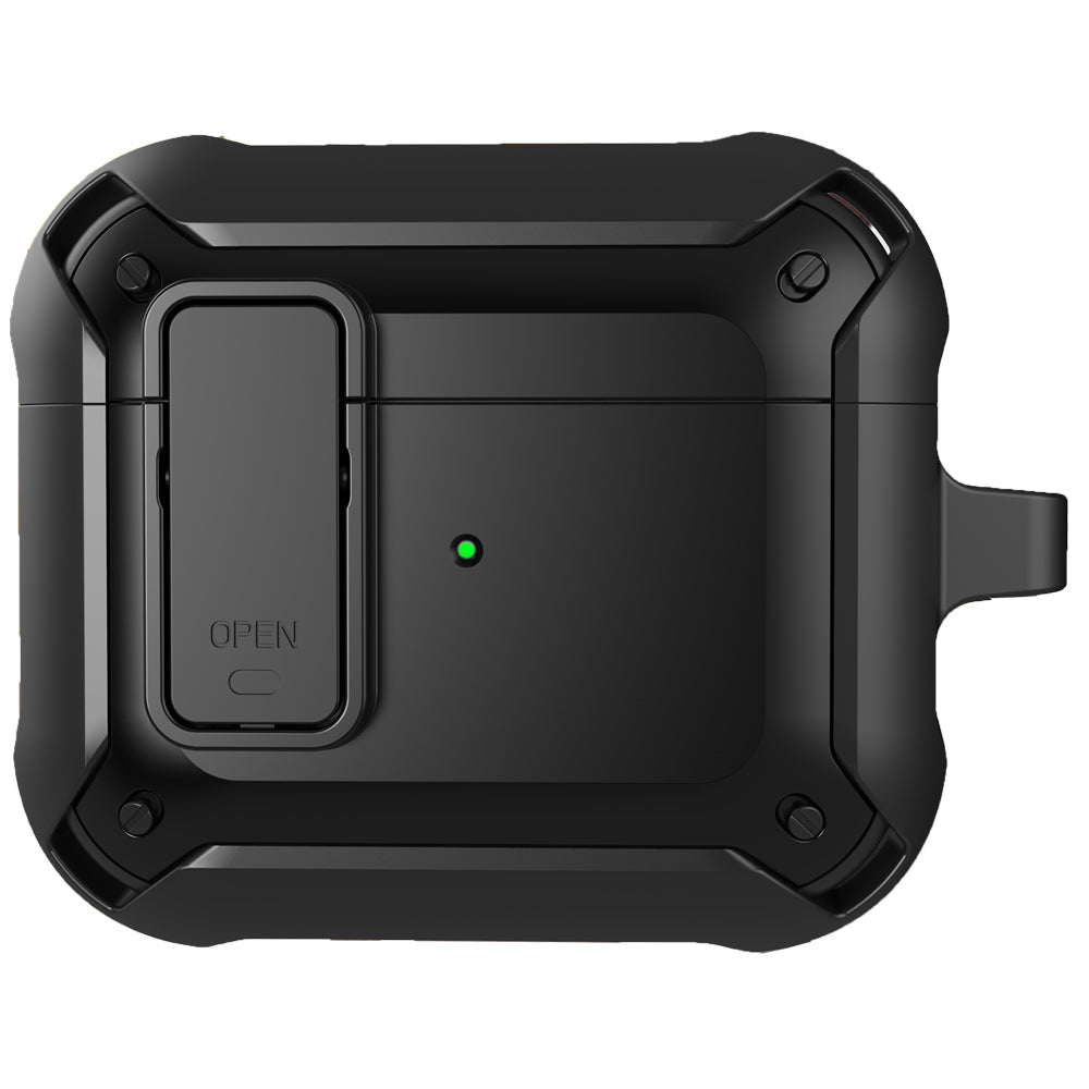 Apple AirPods 3 Rugged Armor Lock Case with Carabiner - Black