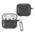 Apple AirPods 3 Carbon Firbre Case with Carabiner - Black - Black