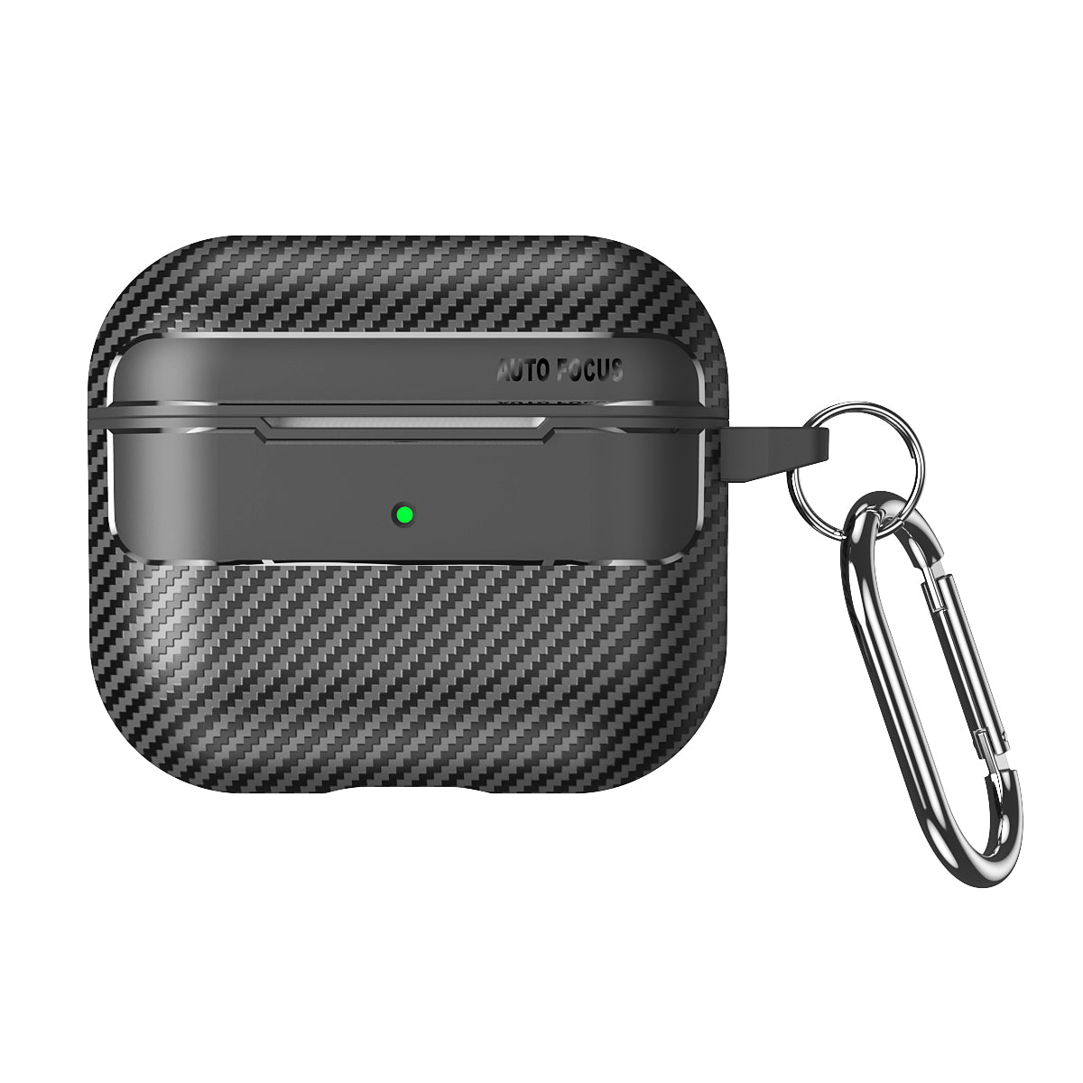 Apple AirPods 3 Carbon Firbre Case with Carabiner - Black