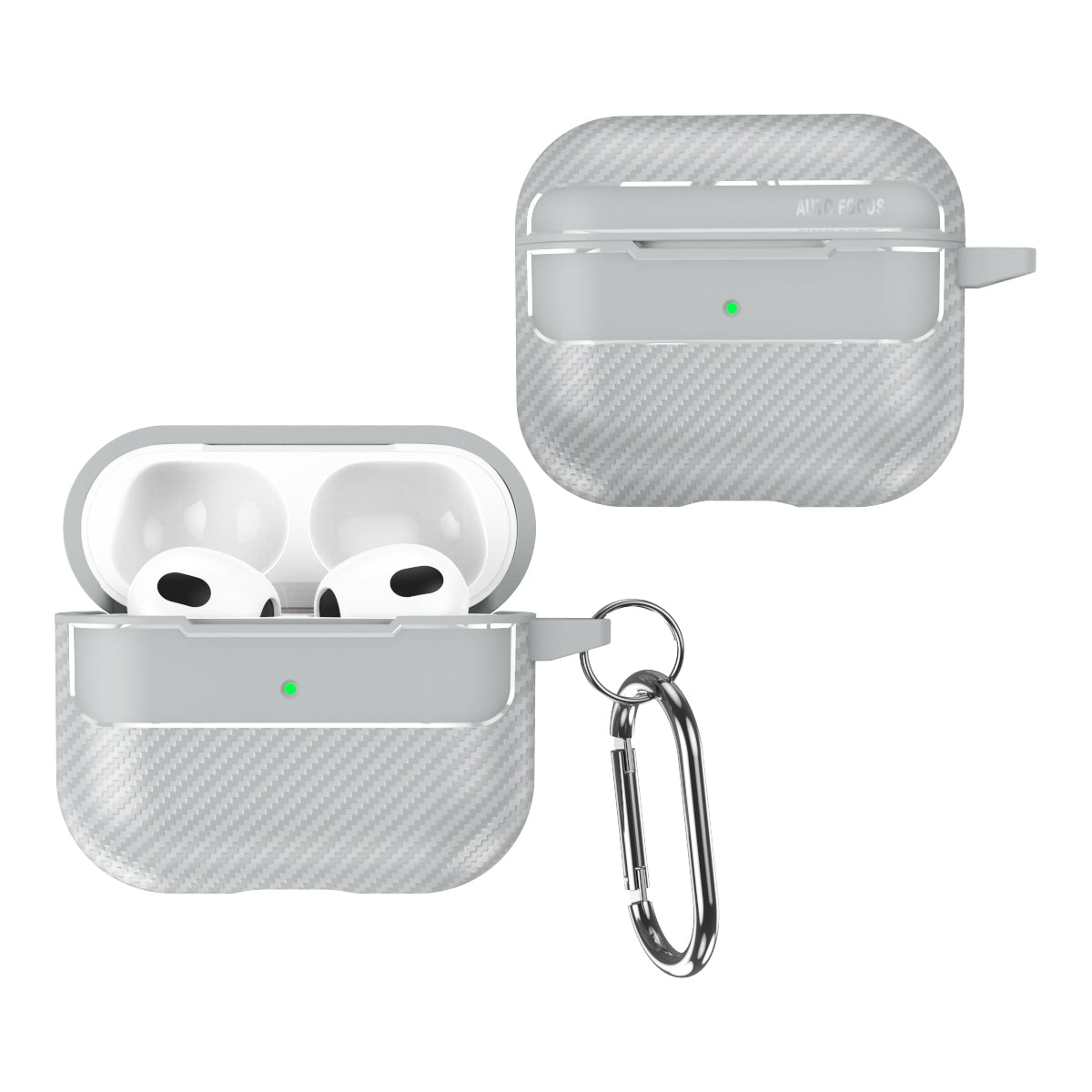 Apple AirPods 3 Carbon Firbre Case with Carabiner - Grey