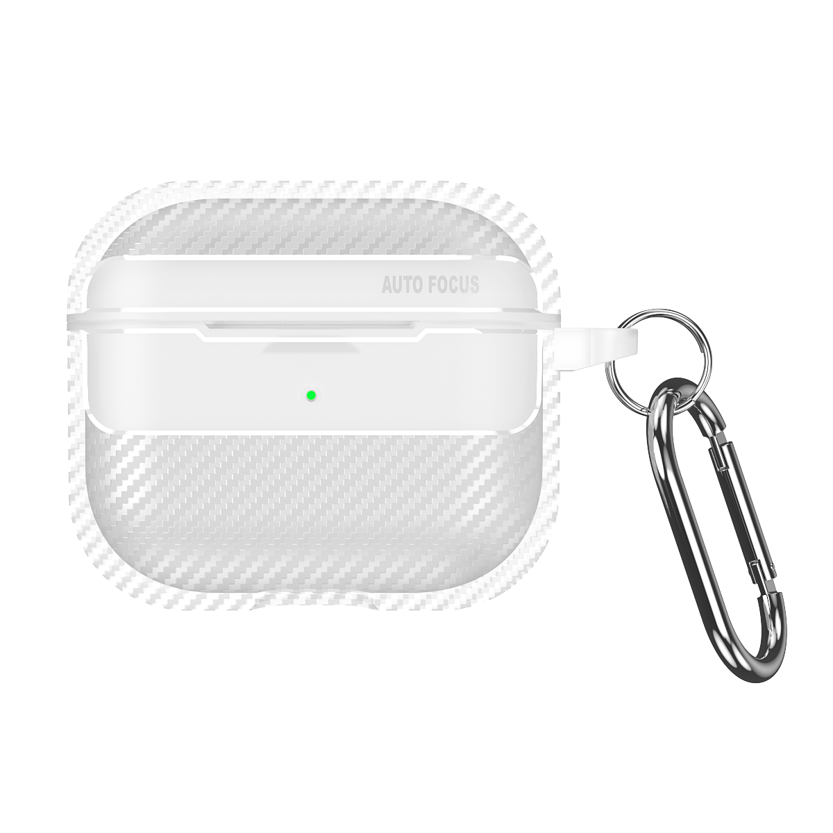 Apple AirPods 3 Carbon Firbre Case with Carabiner - Frosted Clear