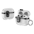 Apple AirPods 3 Clear Lock TPU Protective Case with Metal Key Ring - Black - Black